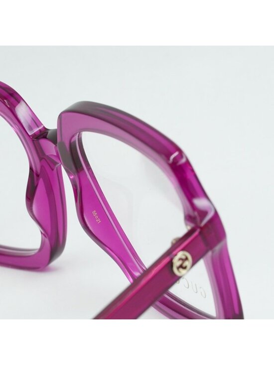Gucci GG1318O 003 Eyeglasses Transparent Fuchsia 55mm Square Frame main image 9